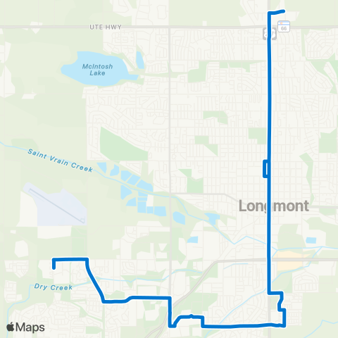 RTD Main Street Crosstown map