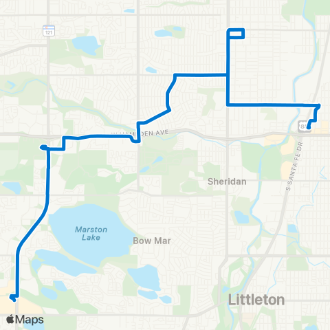 RTD Hampden Avenue map