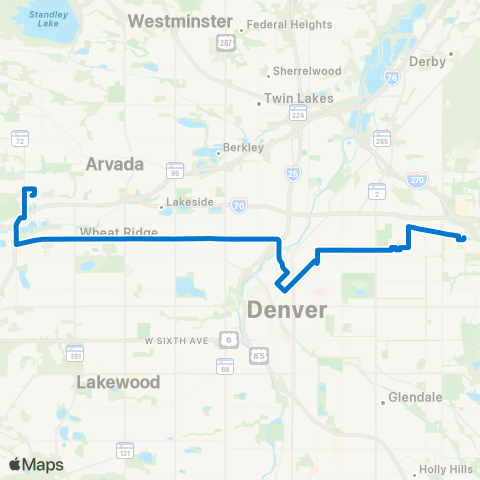 RTD West 38th Avenue map