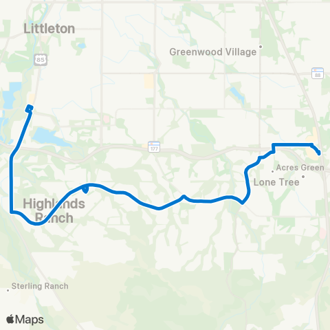 RTD Highlands Ranch Parkway map