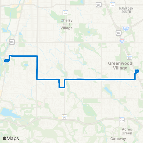 RTD Arapahoe Road map