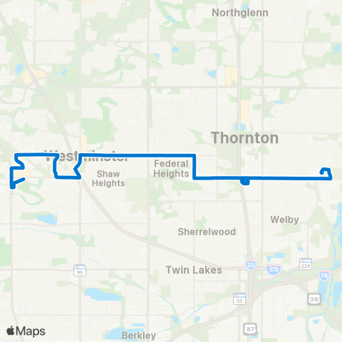 RTD 92nd Avenue map