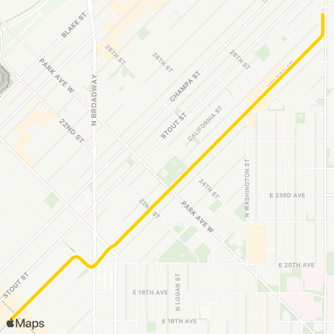 RTD 16th / Stout - 30th / Downing map