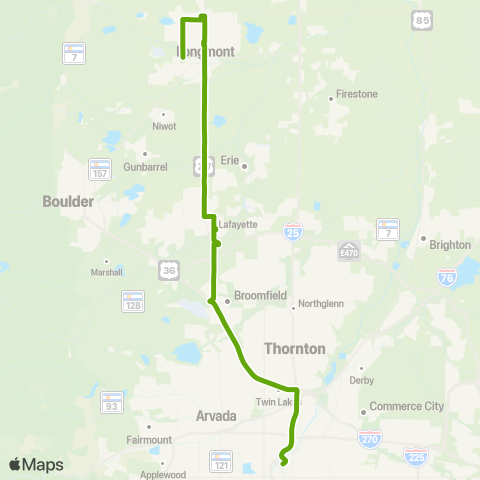 RTD Longmont / Denver map