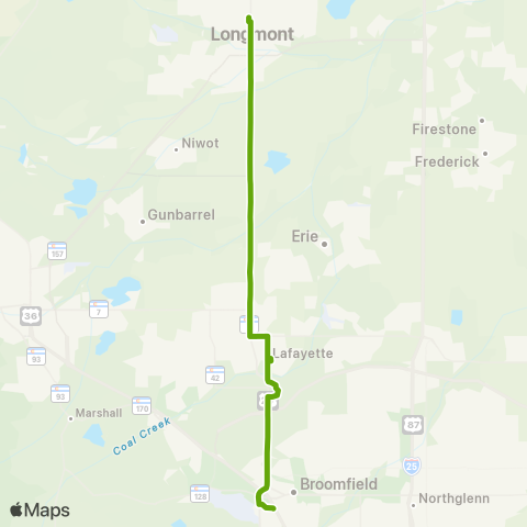 RTD Longmont / Denver map