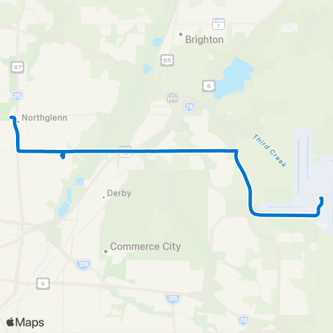 RTD Wagon Road / Denver Airport Limited map