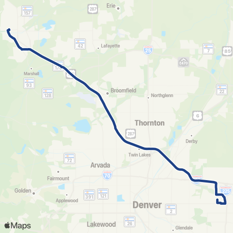 RTD Boulder - Anschutz map