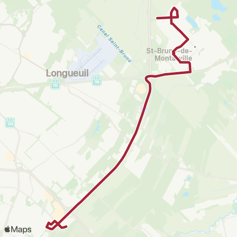 RTL Terminus Brossard / Montarville / Y.-Duckett map