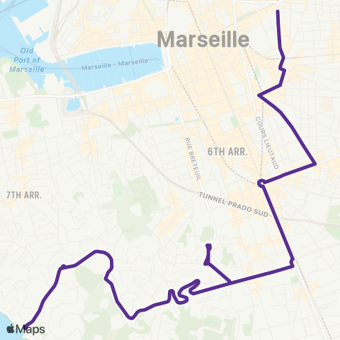 RTM Réformés Canebière - Vallon Montebello map