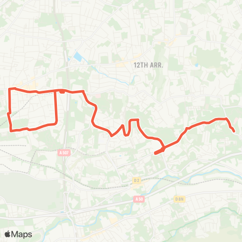 RTM Métro la Fourragère - les Caillols Hôp. map