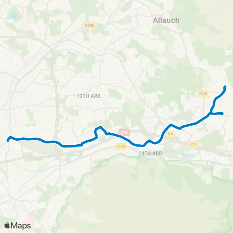 RTM Métro la Timone - la Treille map