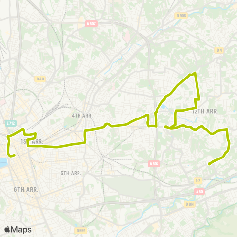 RTM Canebière Bourse - les Caillols Ctre Urbain map