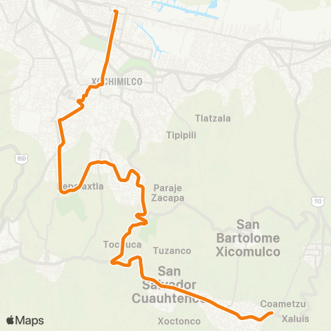 RTP San Pablo Oztotepec - Xochimilco / Palmas map