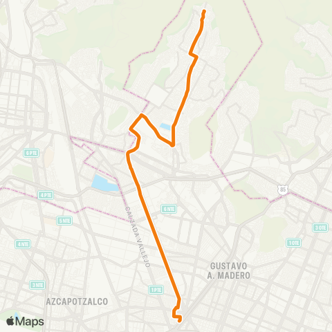 RTP Ampliación Malacates - Metro la Raza (Linea 3) map