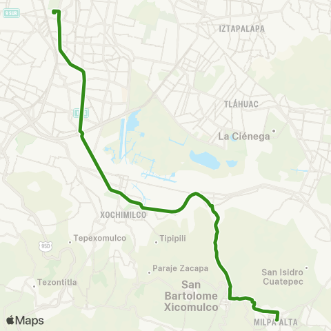 RTP Villa Milpa Alta - Metro Tasqueña map