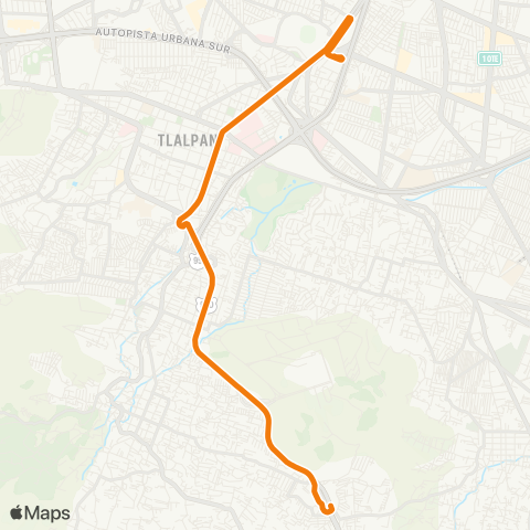 RTP Estadio Azteca - Caseta Cuernavaca map