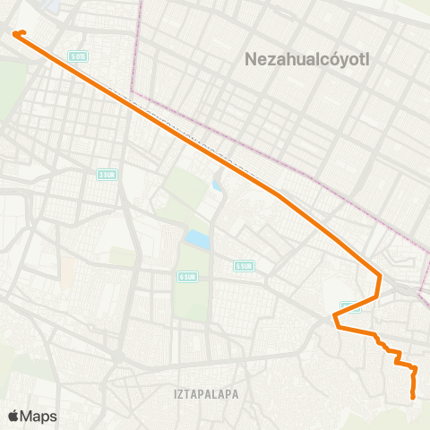 RTP Colonia Ixtlahuacan Avisadero - Metro Zaragoza map