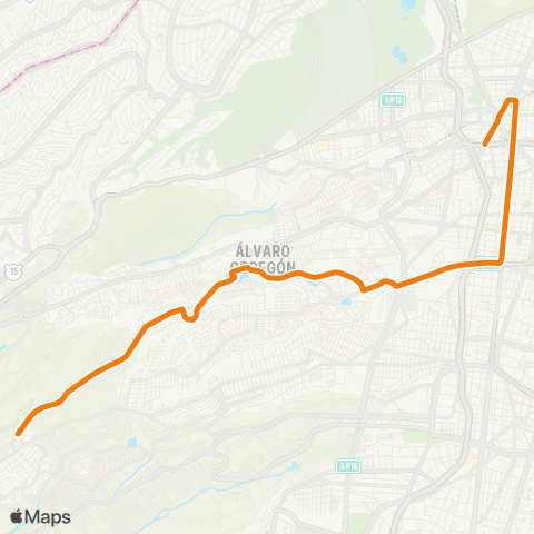 RTP Ampliación Jalalpa - Metro Tacubaya (Av. Jalisco) map