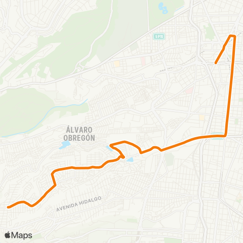 RTP Piloto - Metro Tacubya (Av. Jalisco) map