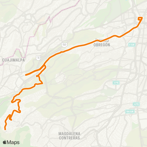 RTP Santa Rosa Xochiac - Metro Tacubaya map