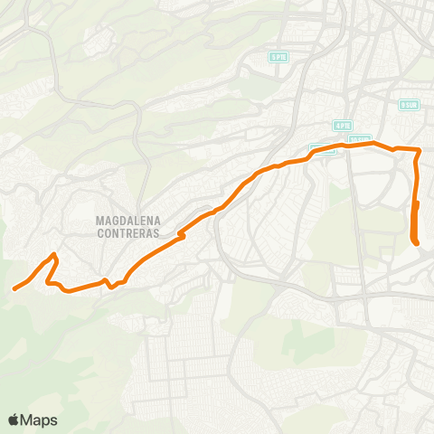 RTP San Bernabé / Oyamel - Metro Universidad map