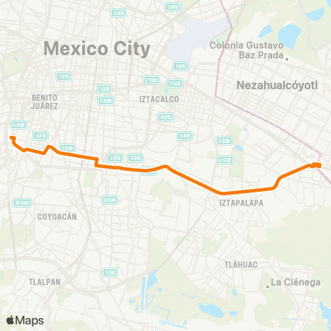 RTP Metro Santa Martha - Metro Mixcoac map