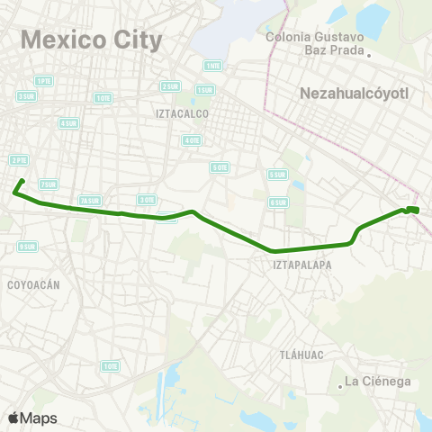 RTP Metro Santa Martha - Metro Zapata map