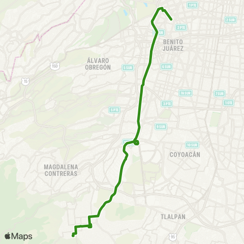 RTP Metro Chapultepec - Torres de Padierna / Pedregal de San Nicolás map