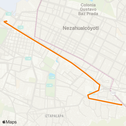 RTP San Miguel Teotongo / Torres - Metro Zaragoza / M. Tepalcates map