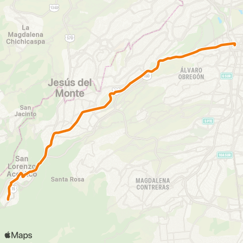 RTP La Pila - Metro Tacubaya map