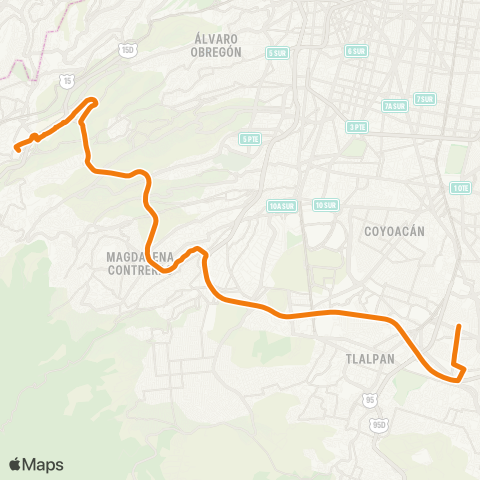 RTP Paseo Acoxpa - Santa Fe (Uam Cuajimalpa) map