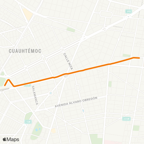 RTP Balderas - Cetram Chapultepec map