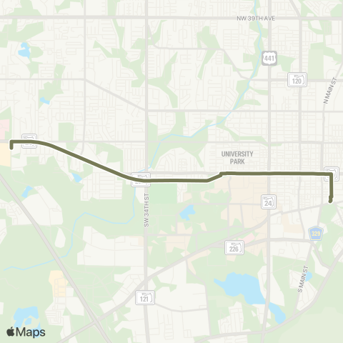 RTS Downtown Station To Oaks Mall map