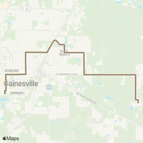 RTS Downtown Station To Eastwood Meadows map