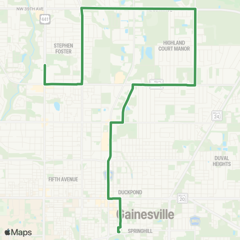 RTS Downtown Sta To NW 13 Street / NW 23 Av map