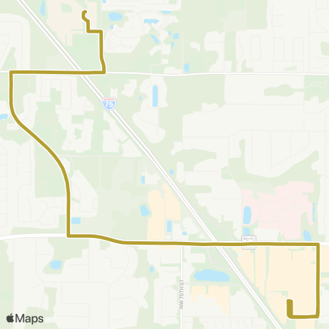 RTS Oaks Mall To Santa Fe College map