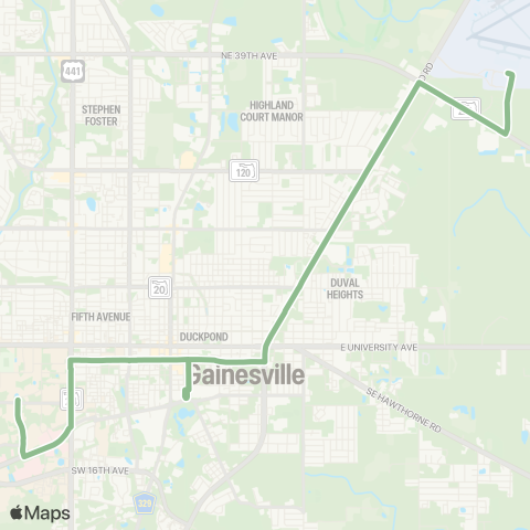 RTS Reitz Union to Airport map