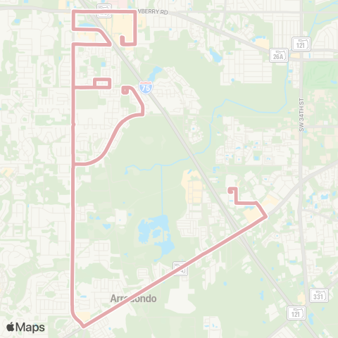 RTS Oaks Mall To Butler Plaza map