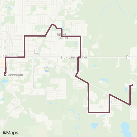 RTS Downtown Station To Eastwood Meadows map