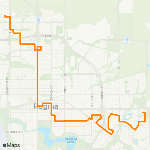 Regina Transit Argyle Park - Wood Meadows map