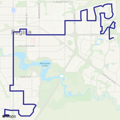 Regina Transit Glencairn - Whitmore map