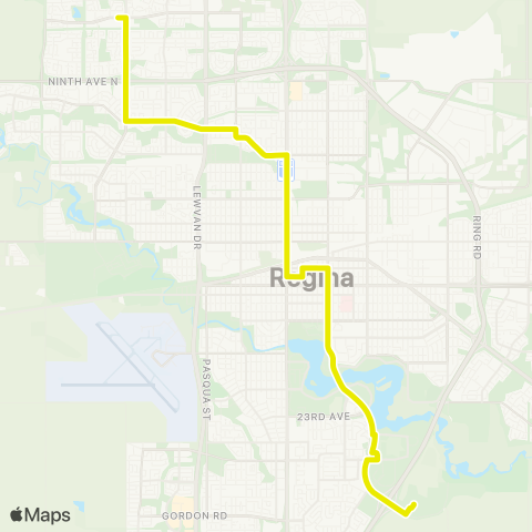 Regina Transit University - Rochdale Express map