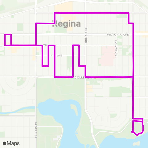 Regina Transit Heritage West - Heritage East map