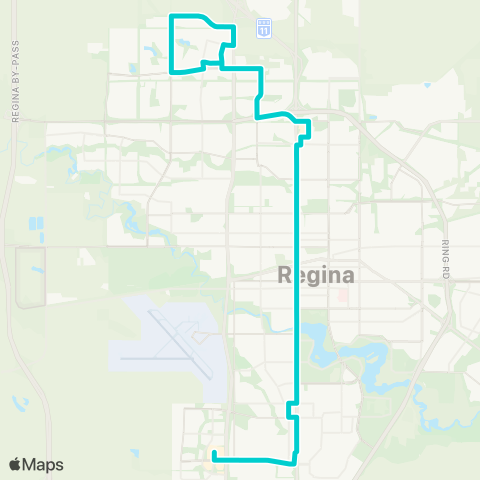 Regina Transit Albert S Express - Albert N Express map