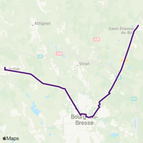 Rubis Polliat - Bourg-en-Bresse - St-Étienne-du-Bois map