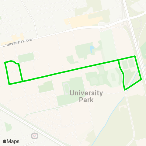 Road Runner Green Aggie Shuttle map