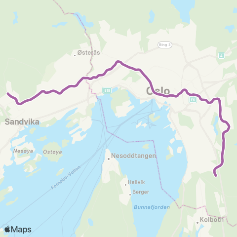 Ruter Kolsås - Mortensrud map