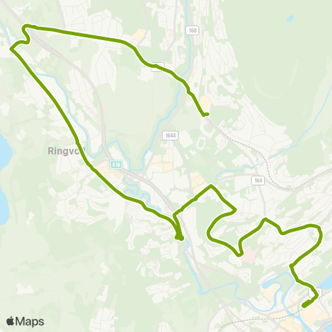 Ruter Kolsås - Vøyenenga - Sandvika map