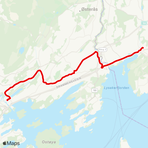 Ruter Sandvika - Skøyen map