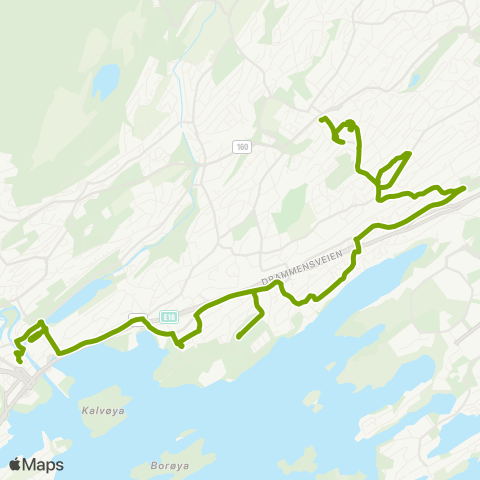 Ruter Bekkestua - Høvik - Sandvika map